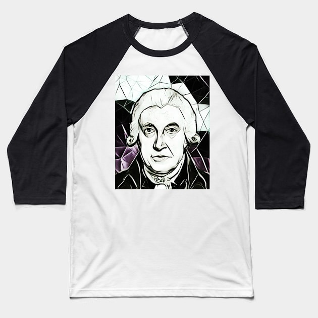 James Watt Black And White Portrait | James Watt Artwork 3 Baseball T-Shirt by JustLit